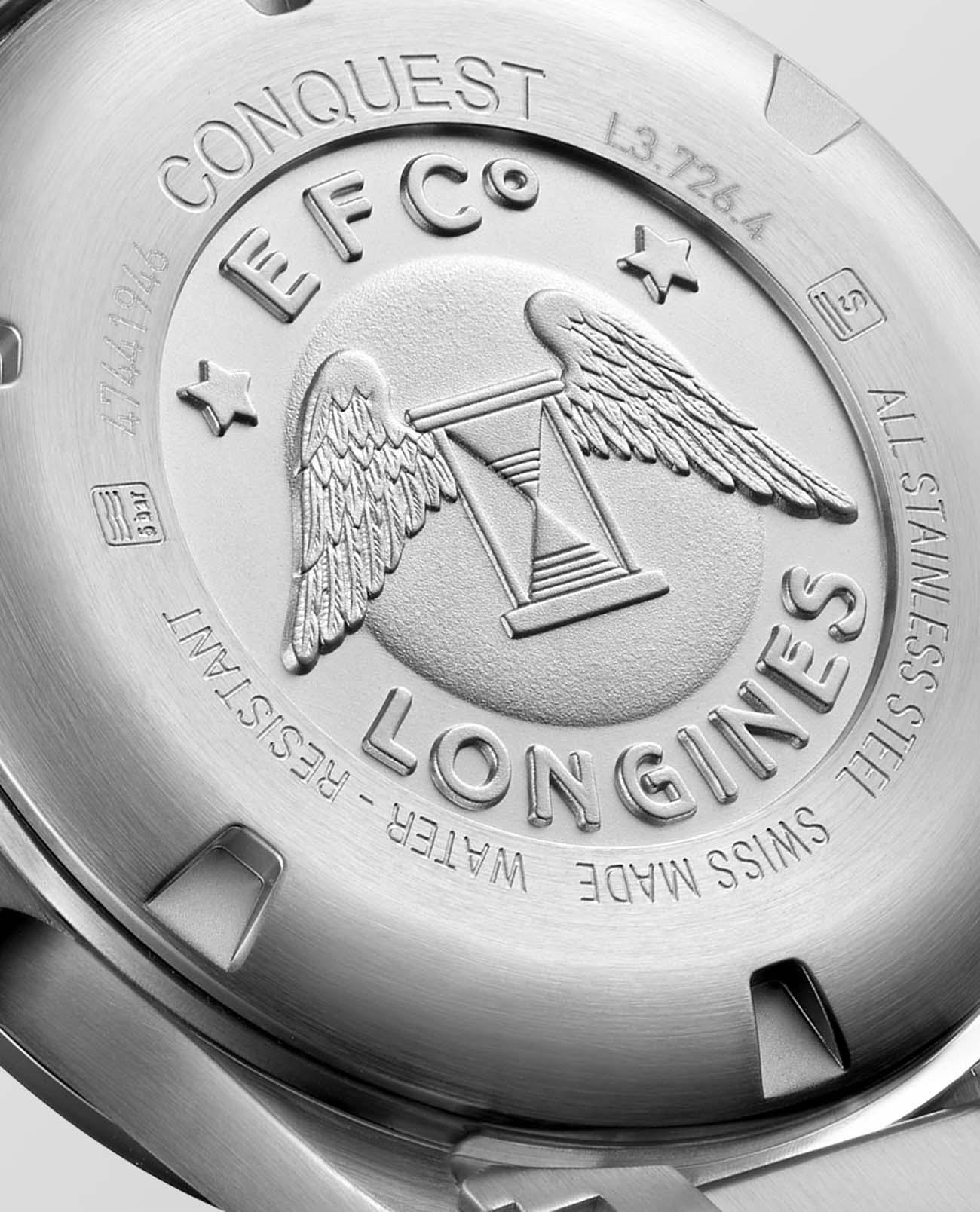 Longines  Longines Conquest V.H.P. L3.726.4.76.6, conquest v.h.p. швейцария мужские часы на браслете нержавеющая сталь боковой вид
